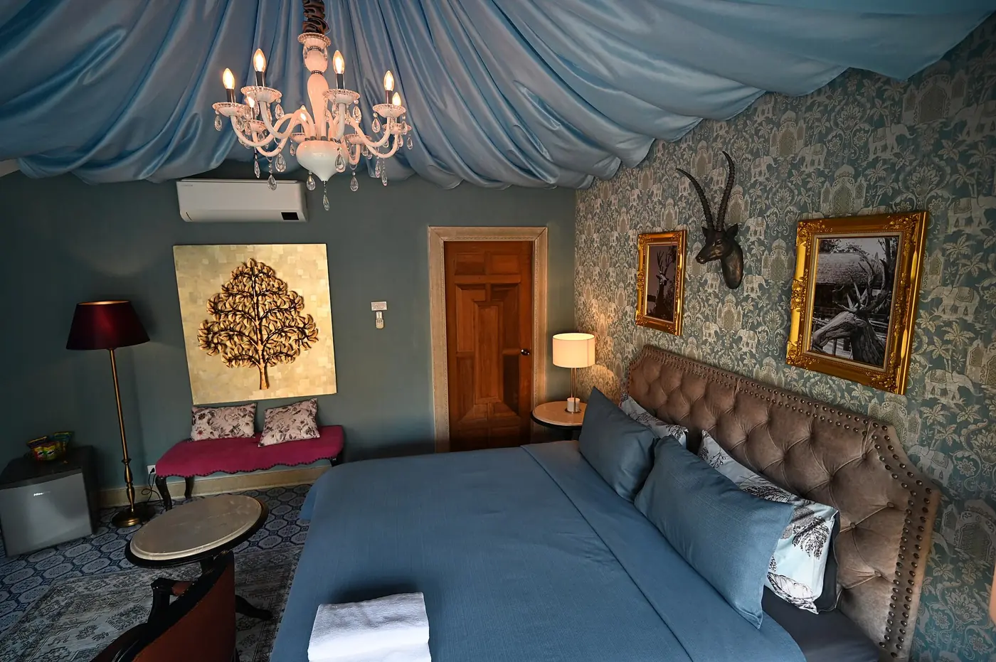 A made-up bedroom in a short-let flat