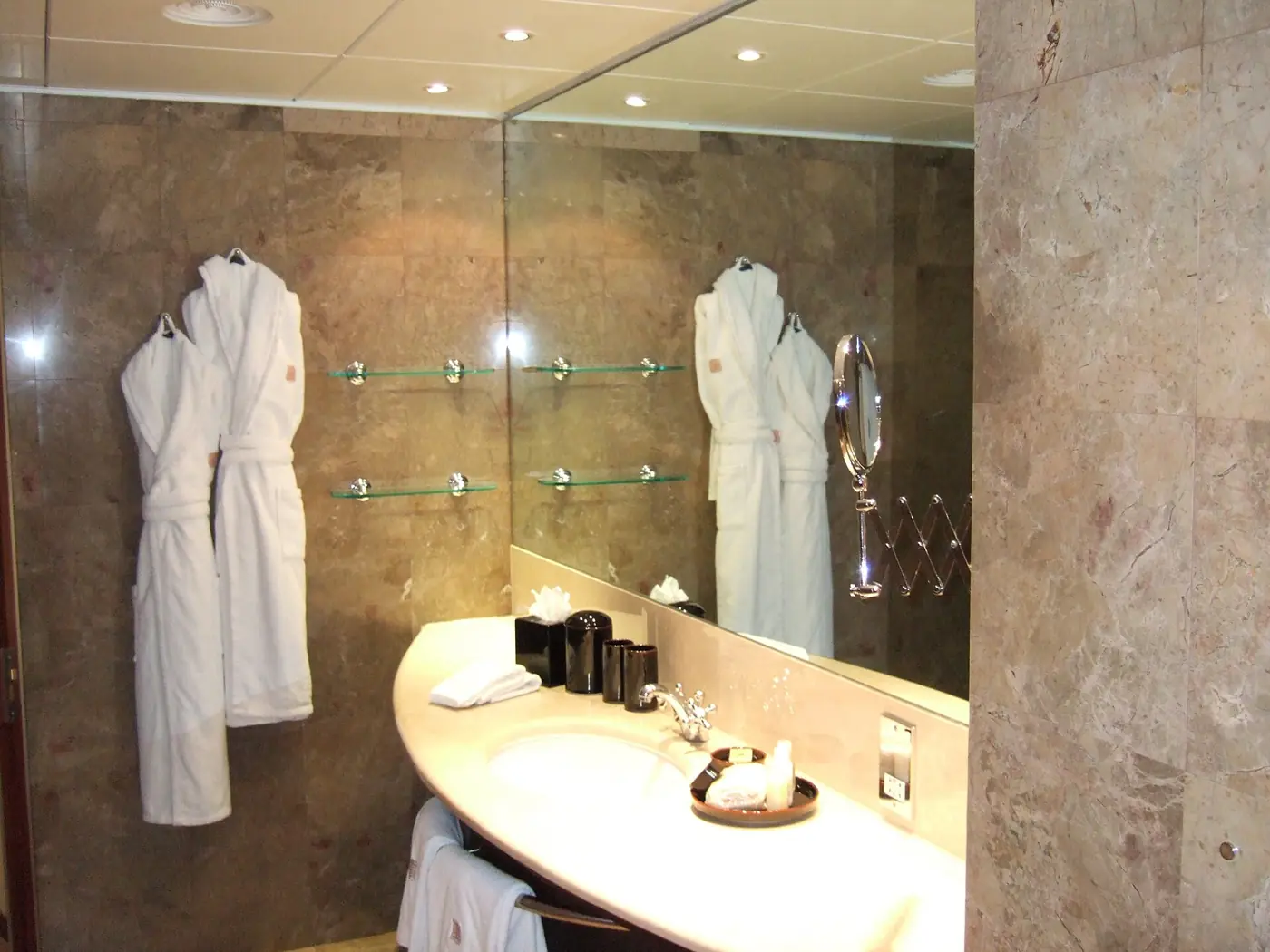 Bathrobes hanging up